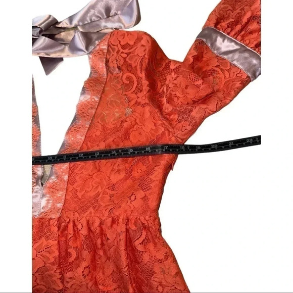 Free People Orange Gilded Lace Mini-dress - Picture 8 of 13
